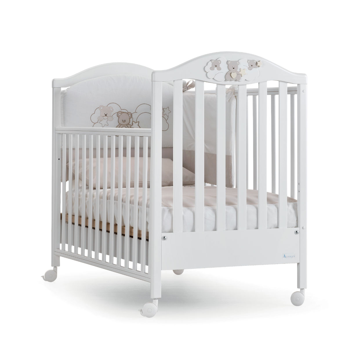 Lettino per Neonati Baby Elegance con Ruote (Affiancabile al Letto della Mamma) (80x180 cm